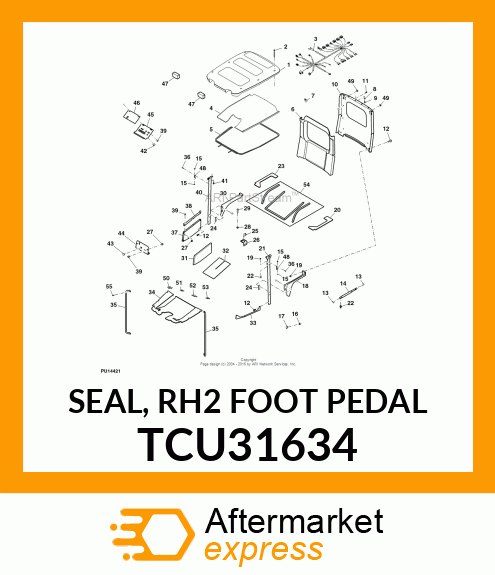 SEAL, RH2 FOOT PEDAL TCU31634