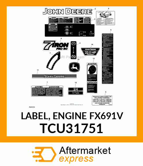 LABEL, ENGINE FX691V TCU31751