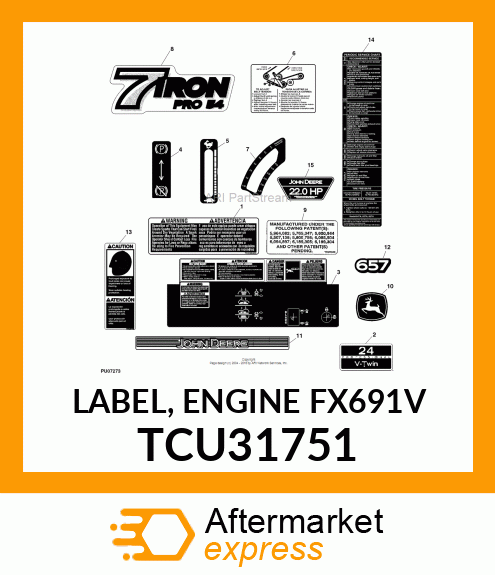 LABEL, ENGINE FX691V TCU31751