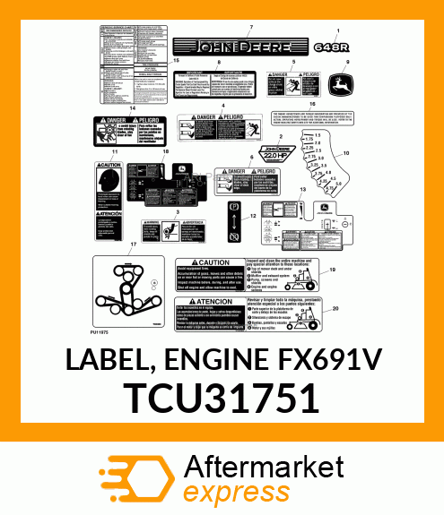 LABEL, ENGINE FX691V TCU31751