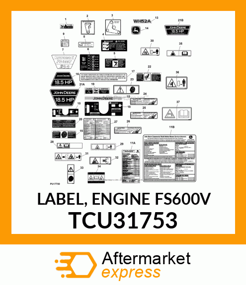 LABEL, ENGINE FS600V TCU31753