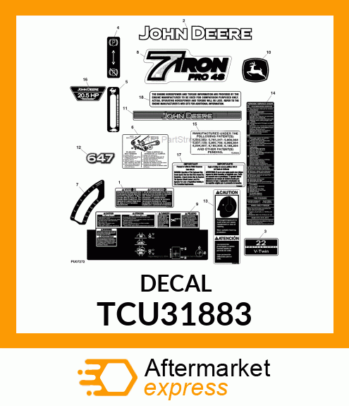 LABEL, MODEL NUMBER (647A) TCU31883