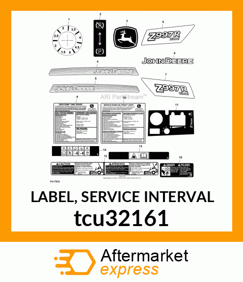 LABEL, SERVICE INTERVAL tcu32161