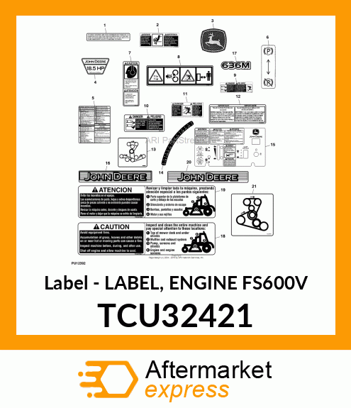 LABEL, ENGINE FS600V TCU32421