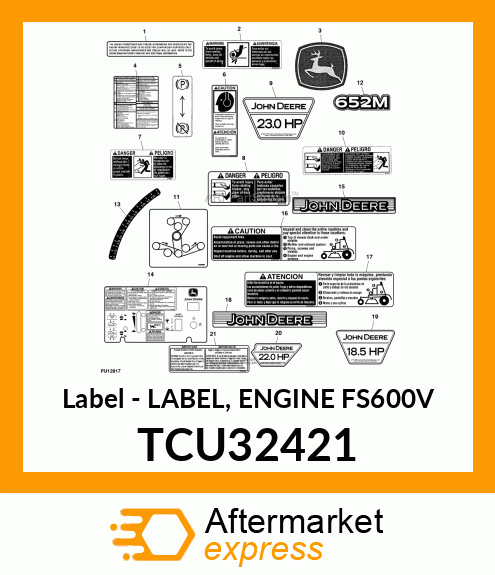 LABEL, ENGINE FS600V TCU32421