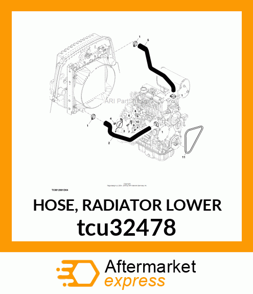 HOSE, RADIATOR LOWER tcu32478