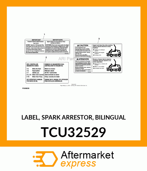 LABEL, SPARK ARRESTOR, BILINGUAL TCU32529