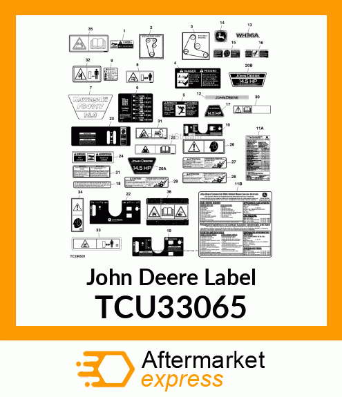 DECAL, LOWER CONSOLE JD PG TCU33065