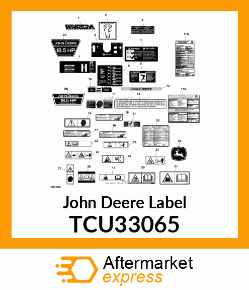 DECAL, LOWER CONSOLE JD PG TCU33065