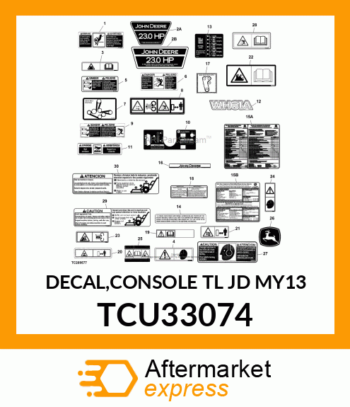 DECAL,CONSOLE TL JD MY13 TCU33074