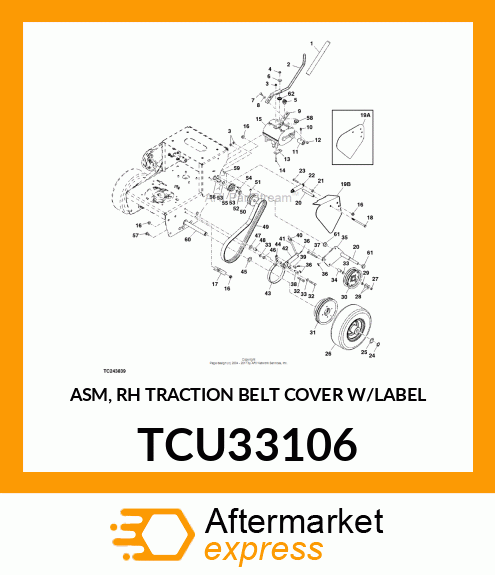 ASM, RH TRACTION BELT COVER W/LABEL TCU33106