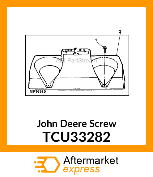 SCREW, #8X3/4 UNSL HEX WSH HD PLAST TCU33282