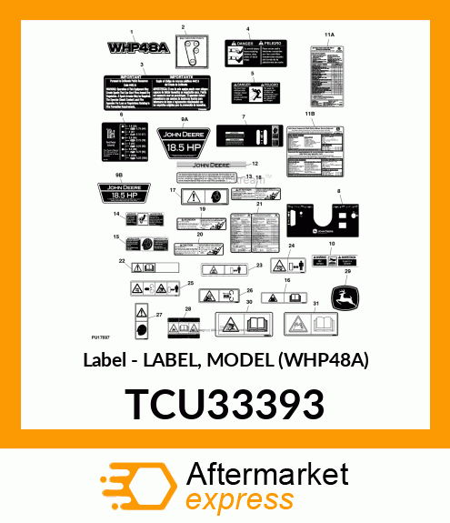 LABEL, MODEL (WHP48A) TCU33393