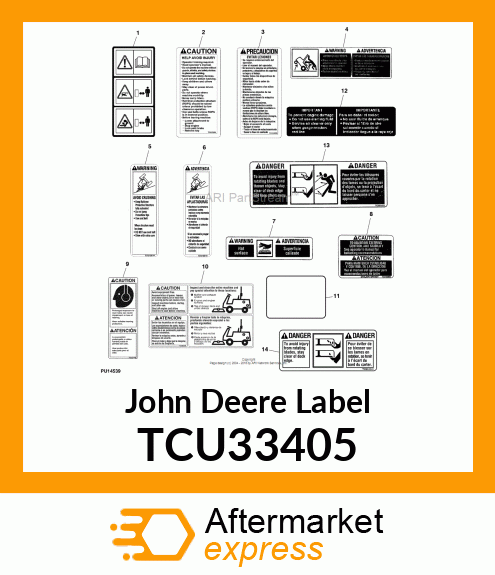 LABEL, CLEAN OUT TCU33405