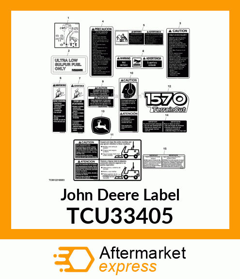 LABEL, CLEAN OUT TCU33405