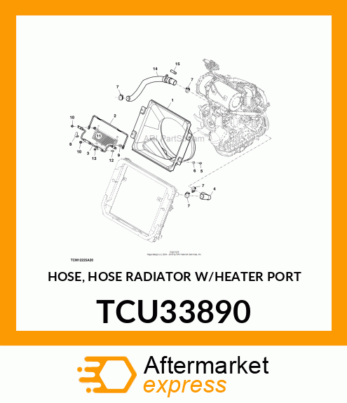 HOSE, HOSE RADIATOR W/HEATER PORT TCU33890