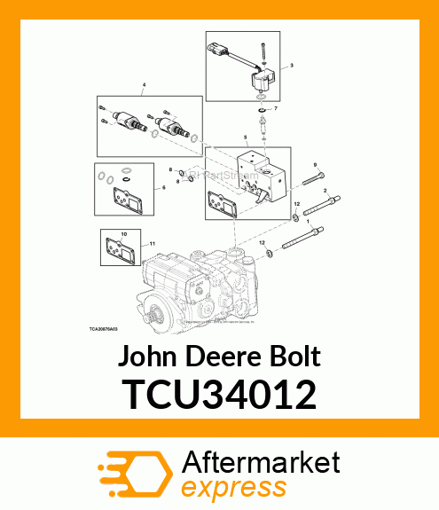 BOLT, THREADED STUD (SHORT) TCU34012