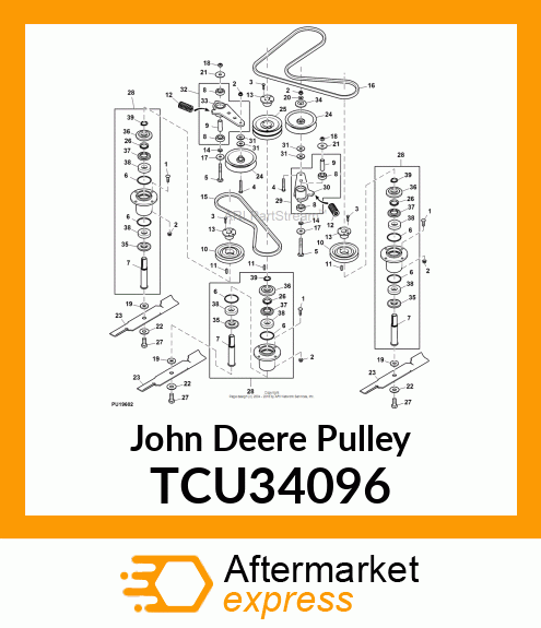 SHEAVE ASSEMBLY, LH amp; RH MOWER DECK TCU34096