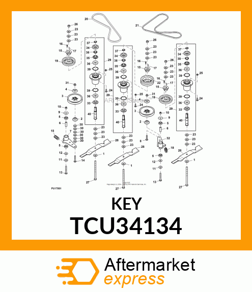 MACHINE KEY 1/4 X 1/4 X 1 TCU34134