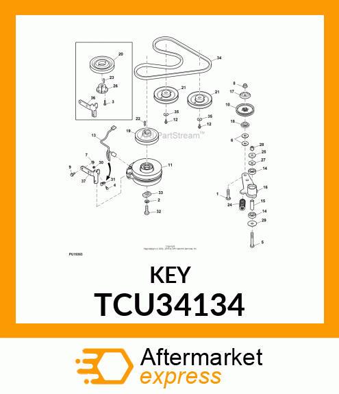 MACHINE KEY 1/4 X 1/4 X 1 TCU34134