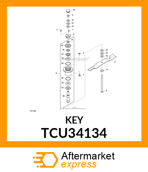 MACHINE KEY 1/4 X 1/4 X 1 TCU34134