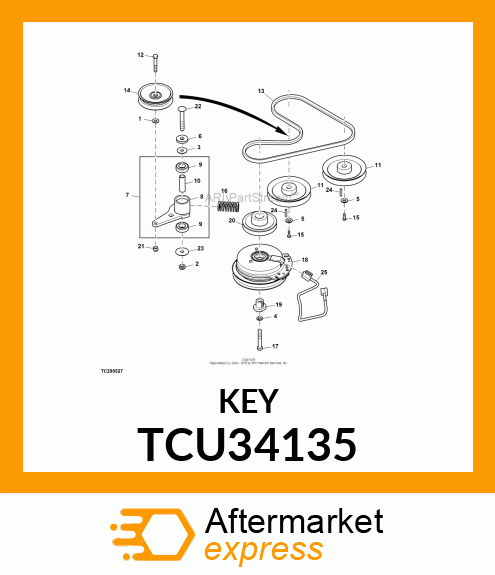 MACHINE KEY 5MM X 5MM X 25MM TCU34135