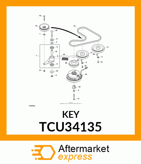 MACHINE KEY 5MM X 5MM X 25MM TCU34135