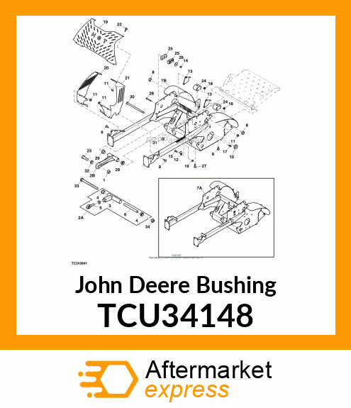 BUSHING, URATHANE 3/4 X 1 1/8 X 3/4 TCU34148