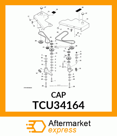 CAP, MOWER DECK BELT SHIELD TCU34164