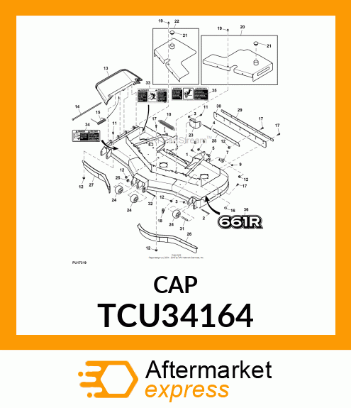 CAP, MOWER DECK BELT SHIELD TCU34164