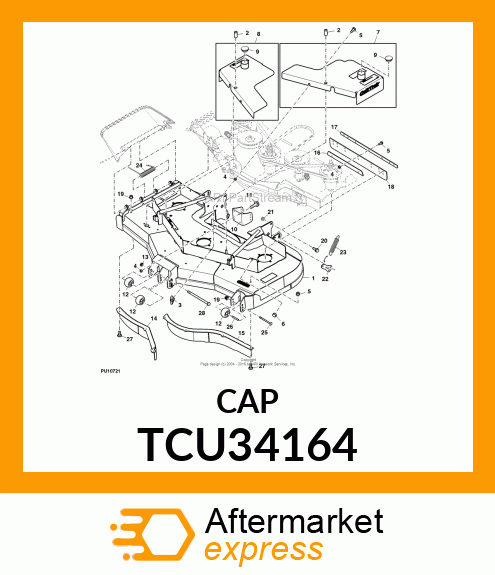 CAP, MOWER DECK BELT SHIELD TCU34164