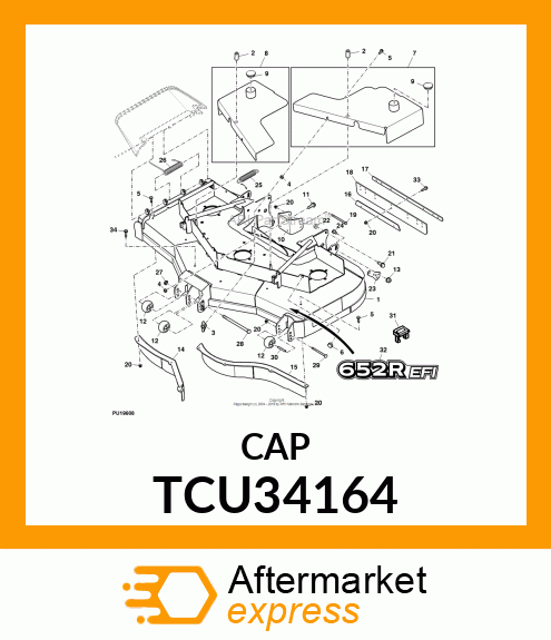 CAP, MOWER DECK BELT SHIELD TCU34164