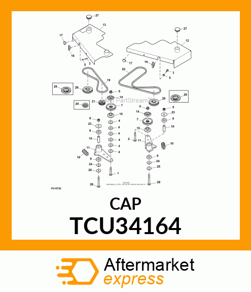 CAP, MOWER DECK BELT SHIELD TCU34164