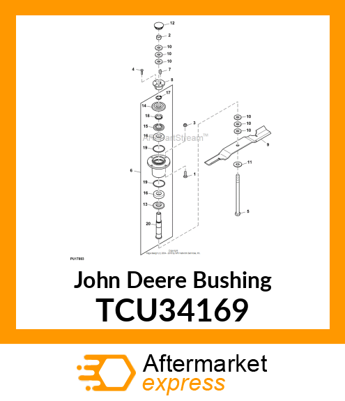 BUSHING, H, SPLIT TAPERED, MODIFIED TCU34169