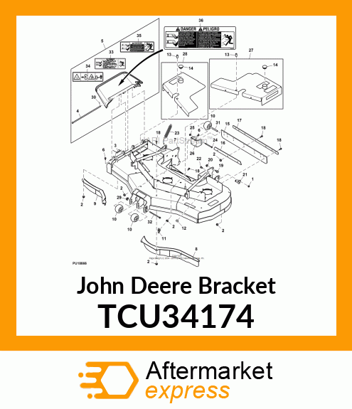 BRACKET, SCALP ROLLER REAR TCU34174