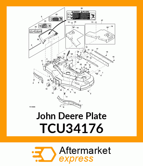 PLATE, STRIPING BACK PLATE 48" amp; 52 TCU34176