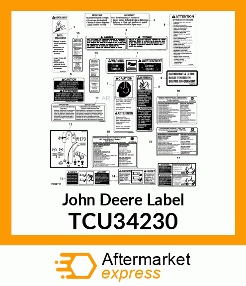 LABEL, CLEAN OUT TCU34230