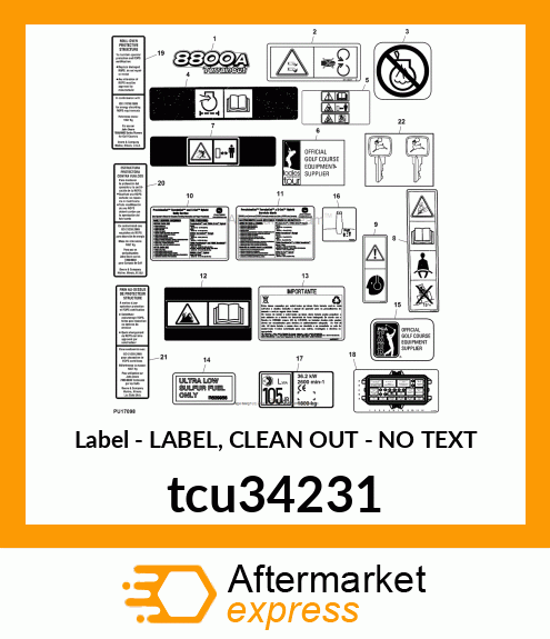 LABEL, CLEAN OUT tcu34231