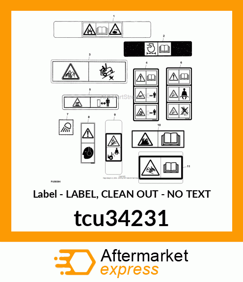 LABEL, CLEAN OUT tcu34231