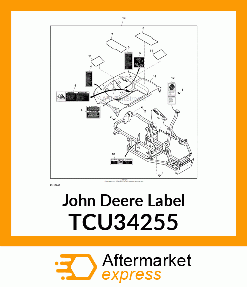 LABEL, OVERALL CONTROLS TCU34255