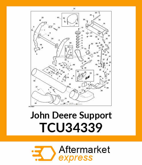 BRACKET, 60/72 COVER SUPPORT TCU34339