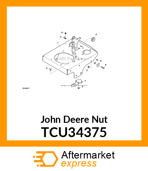 NUT, NYLOCK 3/8 TCU34375