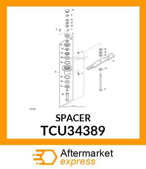 SPACER, BLADE, 5/8 X 1/4 TCU34389