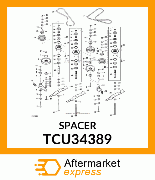 SPACER, BLADE, 5/8 X 1/4 TCU34389