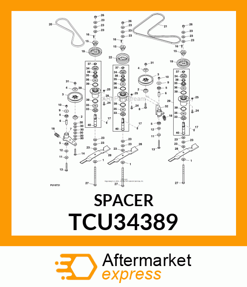 SPACER, BLADE, 5/8 X 1/4 TCU34389