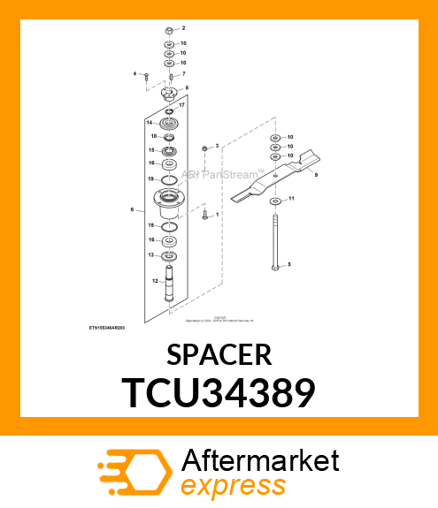 SPACER, BLADE, 5/8 X 1/4 TCU34389