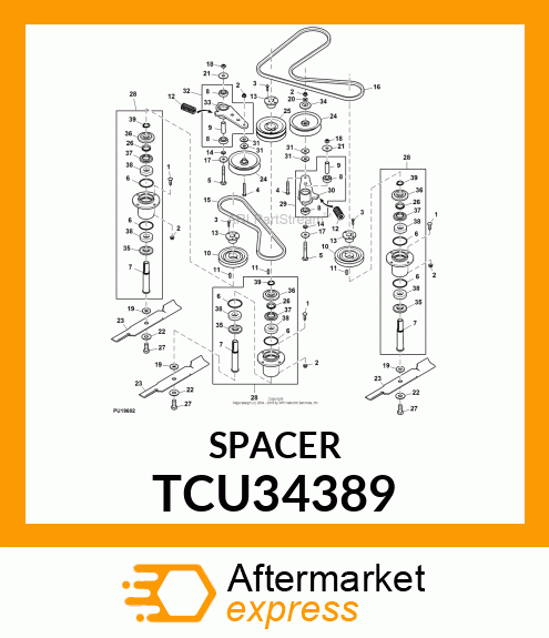 SPACER, BLADE, 5/8 X 1/4 TCU34389