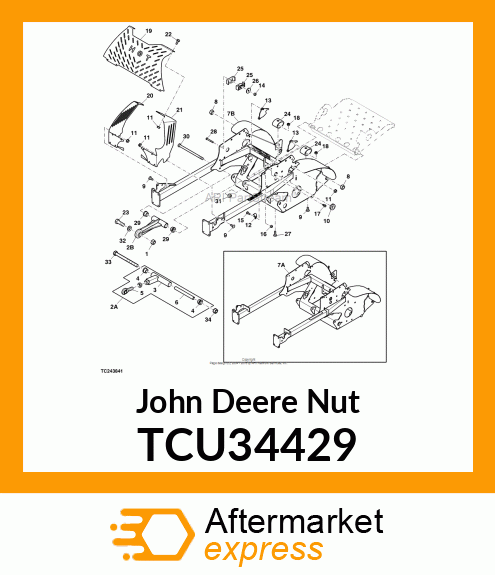 NUT, MAIN FRAME TIP WHEEL 5/8 TCU34429