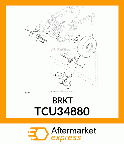 SUPPORT, REAR TIP WHEEL RIGHT TCU34880