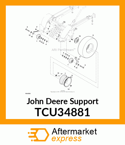 SUPPORT, REAR TIP WHEEL LEFT TCU34881